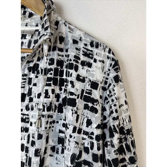 Chico’s women's Size XL 80's retro Full Zip Geometric Print Metallic Jacket - Picture 5 of 10